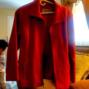 Red leather jacket